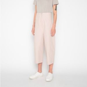 Oak + Fort pink wide leg ankle pants.